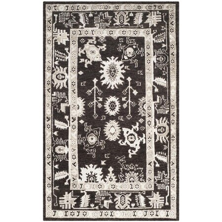 Safavieh 4 x 6 ft. Small Rectangle Maharaja Hand Knotted RugCharcoal & Charcoal MHJ254C-4